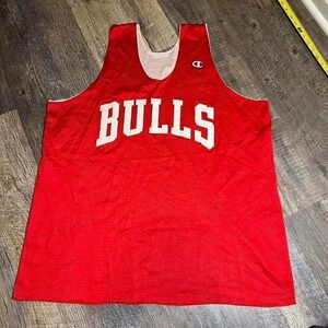 vintage 90s Champion Chicago Bulls reversible mesh practice jersey Size XL
